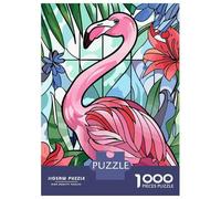 Jigsaw Puzzles for Adults 1000 Pink Flamingo in Tropical Floral Setting Puzzles for Adults DIY Toys Pattern Assembly Gifts for Friends And Family 70x50cm/1000pcs