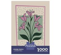 Jigsaw Puzzles for Adults 1000 Pink Lily Bouquet Mid Century Puzzle for Adults Relaxing Games But Fun And Humorous Challenging To Complete 70x50cm/1000pcs