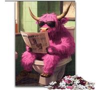 Jigsaw Puzzles for Adults 1000 Pink Yak Go Toilet 1000 Piece Jigsaw Puzzle Challenging DIY Art for Enthusiasts, for Relaxation (Szie 50x75 cm)
