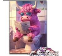Jigsaw Puzzles for Adults 1000 Pink Yak Go Toilet Jigsaw Puzzles for Adults size 26x38cm Challenging Brain Teaser for Teenagers, Family Game Night Fun