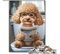 Jigsaw Puzzles for Adults 1000 Poodle on The Toilet, Suitable for People Aged 14 And Above Educational Games Secret Santa Gifts (Size 26x38cm)