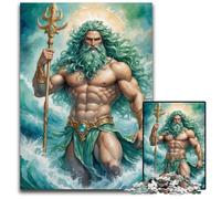Jigsaw Puzzles for Adults 1000 Poseidon God of The Sea Jigsaw Puzzles for Adults Intricate Design for Teenagers DIY Decor And BrainBoosting Fun 1000 PCS(75x50cm)