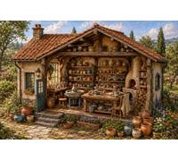 Jigsaw puzzles for adults 1000 Pottery Studio Cottage Wooden Puzzle