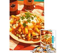 Jigsaw Puzzles for Adults 1000 Poutine with Canadian Maple Syrup Bottles Relaxing Games Brain Intelligence Challenge Addictive Toys Great Gifts Family Activities (Size 50x75cm)