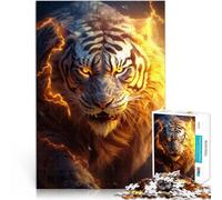 jigsaw puzzles for adults 1000 “powerful energy tiger” Made of wood,for and from 14 years and over Educational Games Home Decoration game. Challenging Game Gifts。size:50x75cm/14.96x20.47inch