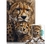 Jigsaw Puzzles for Adults 1000 Prairie Cheetah Adult Puzzles,Toys Educational Games Stress Relieving Unique Birthday And Gifts 38x26cm