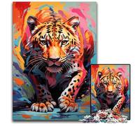Jigsaw Puzzles for Adults 1000 Prowling Leopard in Vibrant Colors Challenging Puzzles for Birthdays Holidays Best for Christmas 1000 PCS(38x26cm)
