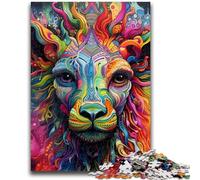 Jigsaw Puzzles for Adults 1000 Psychedelic Art Giraffe Adult Puzzles,Toys Educational Games Stress Relieving Unique Birthday And Gifts (38x26cm)
