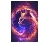 Jigsaw Puzzles for Adults 1000, Psychedelic Cat, Educational Toy Good Puzzle Gift for Kids, Home Decor 78×53cm