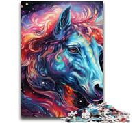 Jigsaw Puzzles for Adults 1000 Psychedelic Colored Horses Teenager Puzzles,Challenging Game for Is Ideal As A Gift for The Whole Family (26x38cm)