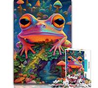 Jigsaw Puzzles for Adults 1000 Psychedelic Frog Art 1000 Piece Jigsaw,Learning Educational Toys Family Games Unique Birthday And Gifts 38x26cm