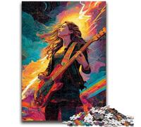 Jigsaw Puzzles for Adults 1000 Psychedelic Guitar Teenager Jigsaw,Family Activity Fun at Home Activities, Birthday Present,Travel Gifts (26x38cm)