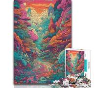 Jigsaw Puzzles for Adults 1000 Psychedelic Landscape Adult Puzzles,Toys Educational Games Stress Relieving Unique Birthday And Gifts 38x26cm