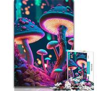 Jigsaw Puzzles for Adults 1000 Psychedelic Mushrooms Teenager Puzzles,Challenging Game for Is Ideal As A Gift for The Whole Family 75x50cm