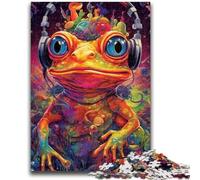 Jigsaw Puzzles for Adults 1000 Psychedelic Music Frog Adult Puzzles,Toys Educational Games Stress Relieving Unique Birthday And Gifts (38x26cm)
