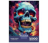 Jigsaw Puzzles for Adults 1000 Psychedelic Skull Art Print Jigsaw for Adults Relaxing Games Presents for Women Challenging To Complete 70x50cm/1000pcs