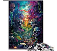 Jigsaw Puzzles for Adults 1000 Psychedelic Skull Road Impossible Jigsaw Puzzles for Adults size 26x38cm Family Fun Activity, Brain Challenge, for Teenager