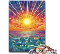Jigsaw Puzzles for Adults 1000 Psychedelic Sun Challenging Game Toys Deal As Gifts for The Whole Family for Ages 14+ 26x38cm