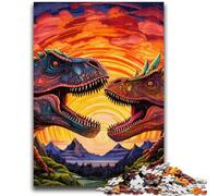 Jigsaw Puzzles for Adults 1000 Psychedelic Tyrannosaurus Rex Teenager Puzzles,Challenging Game for Is Ideal As A Gift for The Whole Family (50x75cm)