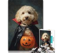 Jigsaw Puzzles for Adults 1000 Pumpkin Dog Teenager Puzzles,Challenging Game for Is Ideal As A Gift for The Whole Family 75x50cm