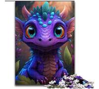 Jigsaw Puzzles for Adults 1000 Purple Baby Dragon Made of Wood, Toys Gift Educational Intellectual Decompressing Fun Family Game 50x75cm for Family Interactive Game