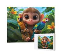 Jigsaw Puzzles for Adults 1000, Puzzle for Adults, Challenging Puzzle Educational Games, Puzzles Game for The Whole for Women, Gifts for Men, Home Decoration, Theme:（Parrot Chimpanzee) z-935
