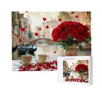 Jigsaw Puzzles for Adults 1000, Puzzle for Adults, Challenging Puzzle Educational Games, Puzzles Game for The Whole for Women, Gifts for Men, Home Decoration, Theme:（Rose Coffee) z-567