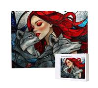 Jigsaw Puzzles for Adults 1000, Puzzle for Adults, Challenging Puzzle Educational Games, Puzzles Game for The Whole for Women, Gifts for Men, Home Decoration, Theme:（Woman Wolf) z-657