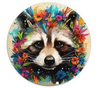 Jigsaw Puzzles for Adults 1000 Raccoon Wearing Flowers Difficult Puzzles for Adults Artwork Decor Intelligence Toy for Family Indoor Games 67.5x67.5cm