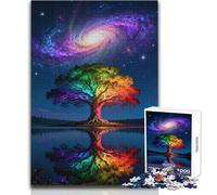 Jigsaw Puzzles for Adults 1000 Rainbow Tree Galaxy Reflection Ideal for Quiet Relaxing Moments Clean Uniform Cut Leisure Toy Size 50x75cm