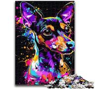 Jigsaw Puzzles for Adults 1000 Rat Terrier Teenager Puzzles,Challenging Game for Is Ideal As A Gift for The Whole Family (26x38cm)