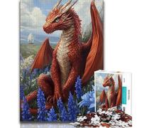 Jigsaw Puzzles for Adults 1000 Red Flying Dragon Puzzles for Adults,for Educational Game Challenge Toy Deal As Gifts for The Whole Family (size 75x50cm)