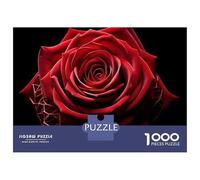 Jigsaw Puzzles for Adults 1000 Red Rose Flower Wall Art Jigsaw for Adults Relaxing Games Pattern Assembly Gifts for Friends And Family 70x50cm/1000pcs