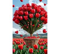 Jigsaw Puzzles for Adults 1000, Red Tulip Flowers, Impossible Puzzle for Adults Educational Games, Challenging Puzzles, Puzzle Game for Men Women Elders Seniors