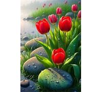 Jigsaw Puzzles for Adults 1000, Red Tulips, Impossible Puzzle for Adults Educational Games, Challenging Puzzles, Puzzle Game for Men Women Elders Seniors