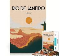 Jigsaw Puzzles for Adults 1000 Rio De Janeiro Brazil Premium Edge Art Cognitive Skill Toy Casual Play Game Birthday Fun Play (50x75cm)