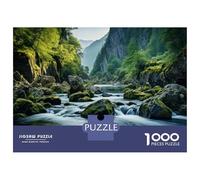 Jigsaw Puzzles for Adults 1000 River in The Mountains Jigsaws for Adults Relaxing Games Stress Reliever Challenging To Complete 52x38cm/1000pcs