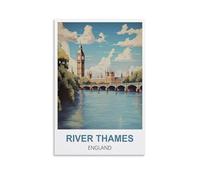 Jigsaw Puzzles for Adults 1000,River Thames England Posters Jigsaw Puzzle 1000 Pieces for Adult Challenging Puzzle Games Jigsaw Puzzles for Adults 52x38CM