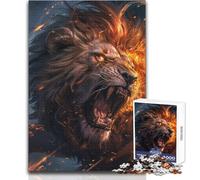 Jigsaw Puzzles for Adults 1000 Roaring Lion From Hell Ideal for Quiet Relaxing Moments Clean Uniform Cut Leisure Toy Size 50x75cm