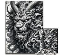 Jigsaw Puzzles for Adults 1000 Roaring Mythical Beast Wooden Jigsaw Brain Teaser Adult Game Family Interactive Activity 1000 PCS(75x50cm)
