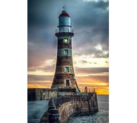 Jigsaw Puzzles For Adults 1000 Rock Lighthouse On The Northeast Coast Of England 75 * 50Cm