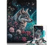Jigsaw Puzzles for Adults 1000 Rose Wolf,Help The Brain Exercise Addictive Toys to Cultivate Patience Artists Collection,Fine Art 38x26cm