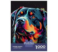 Jigsaw Puzzles for Adults 1000 Rottweiler Colorful Dog Jigsaw for Adults Relaxing Games Pattern Assembly Gifts for Friends And Family 52x38cm/1000pcs