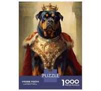Jigsaw Puzzles for Adults 1000 Rottweiler The King Adult Jigsaw Puzzle Toy Wall Decor Difficult Challenge Educational Challenge 52x38cm/1000pcs