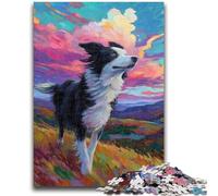 Jigsaw Puzzles for Adults 1000 Running Border Collie Puzzles for Teenagers,Challenging Game for Is Ideal As A Gift for The Whole Family (50x75cm)