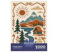 Jigsaw Puzzles for Adults 1000 Rustic Mountain Cabin Landscape Puzzle for Adults Relaxing Games But Fun And Humorous Challenging To Complete 70x50cm/1000pcs