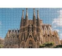 Jigsaw Puzzles for Adults 1000 Sagrada Familia 1000 Piece Jigsaw Puzzles for Adults, Challenging Puzzle Educational Game for The Whole for Women Gifts for Men Room Decor Landscape 30x20 Inch RXPT-2886
