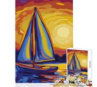 Jigsaw Puzzles for Adults 1000 Sailboat Before Night Jigsaw Puzzles for Teenagers Birthday Present Parent-child Interaction Toy Intellectual Game (38x26cm)