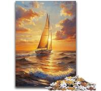 Jigsaw Puzzles for Adults 1000 Sailboat Sailing on The Sea for Age 14+ Educational Games For Adults And Teenagers Artwork Gift 50x75cm