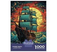 Jigsaw Puzzles for Adults 1000 Sailing Into Sunset Jigsaw for Adults Relaxing Games Presents for Women Challenging To Complete 52x38cm/1000pcs